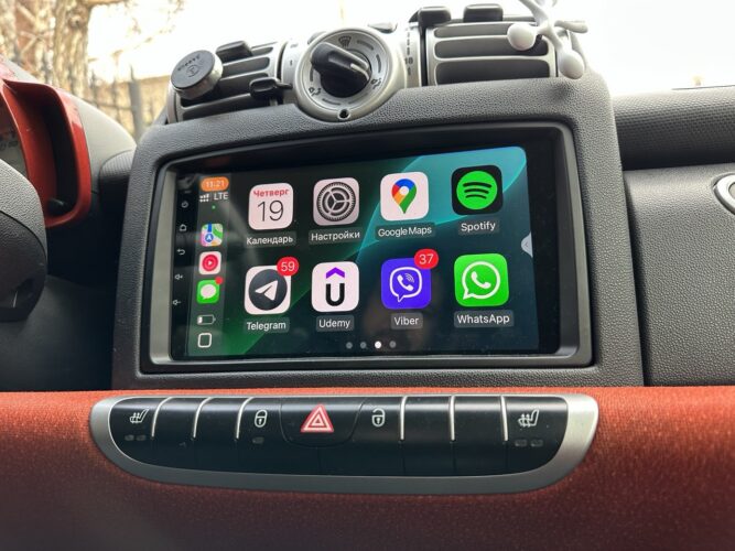 Установка Android мультимедиа в Smart Fortwo